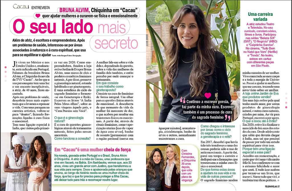 Bruna-Alvim_Revista-Telenovelas-1024x671 Atriz Bruna Alvim protagoniza Chiquinha na nova novela da TVI «Cacau»