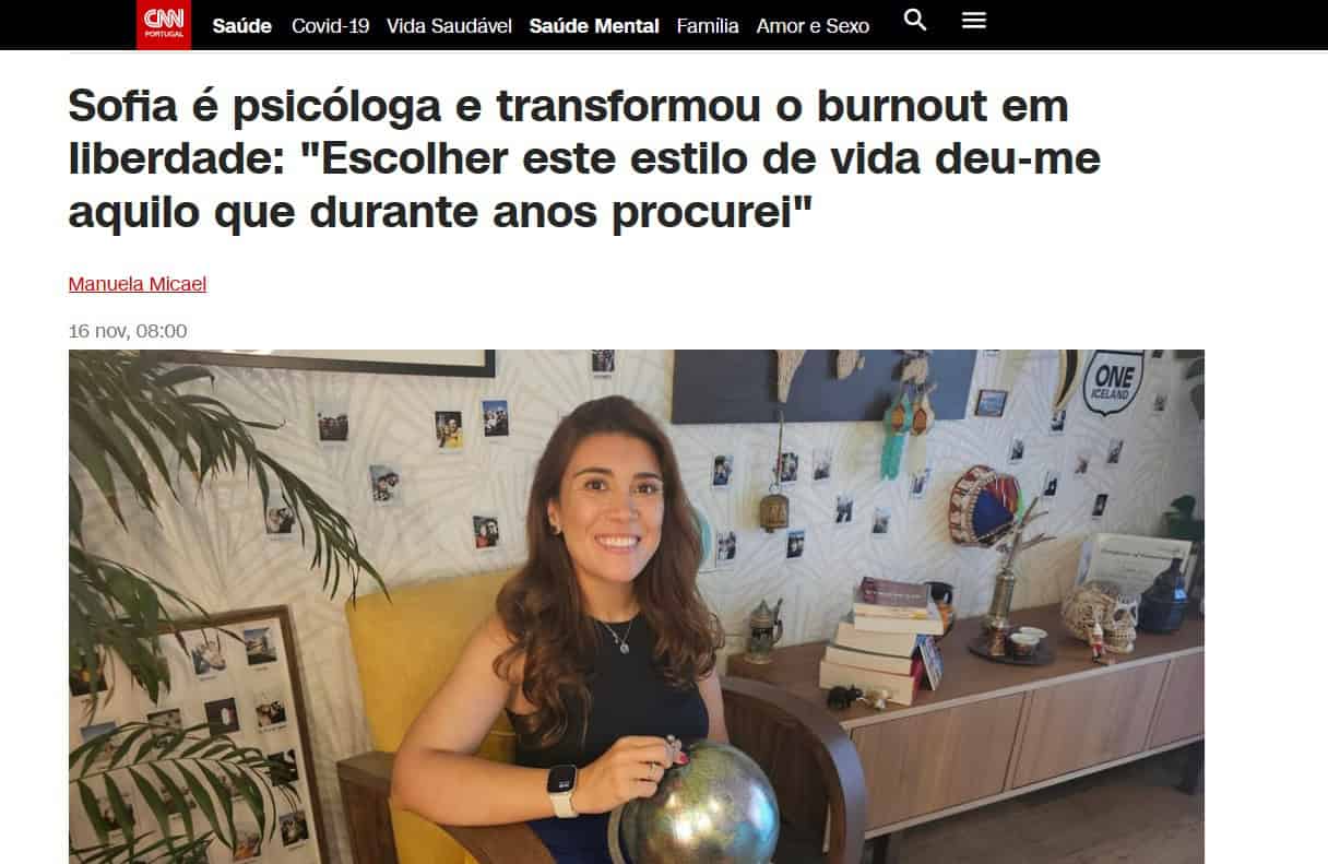 Psicóloga Sofia Carvalho na CNN