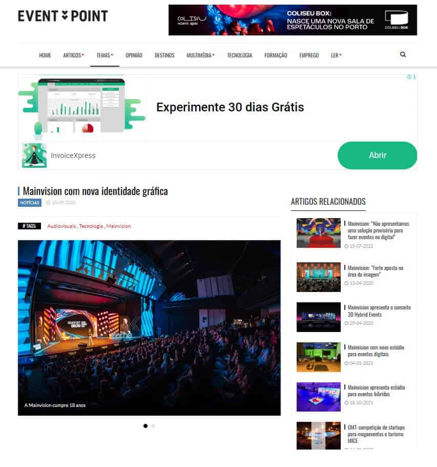 Event-Point Mainvision celebra 18 anos com nova identidade gráfica e assume-se como «Eventech Partner»