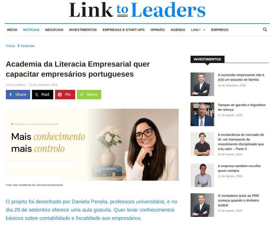 Link-to-Leaders2 Portugal já tem uma Academia da Literacia Empresarial
