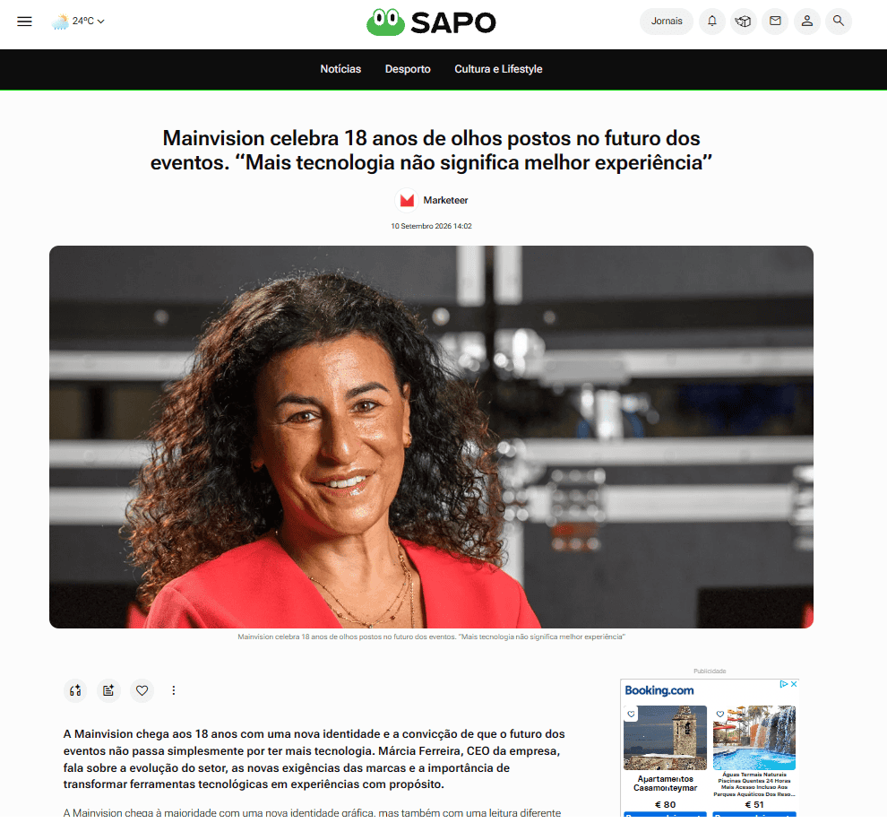 Mainvision celebra 18 anos com nova identidade gráfica e assume-se como «Eventech Partner»